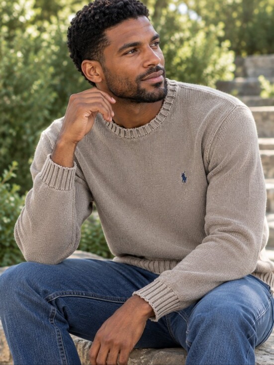 Polo Ralph Lauren Other - Polo by Ralph Lauren Camel Preppy Classic Crewneck Sweater Size XL